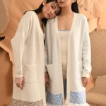 Leopard pattern wool blend cardigan for women - front view | Avant Cashmere