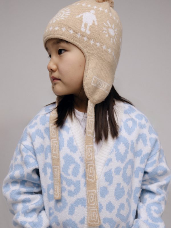Aztec pattern wool blend hat for kids - packaging | Avant Cashmere