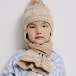 Aztec pattern wool blend hat for kids - front view | Avant Cashmere
