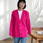 Jacquard wool blend cardigan for women - styled look | Avant Cashmere