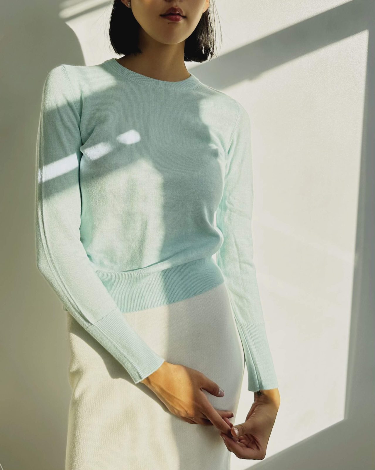 Pastel wool blend for women - detail view | Avant Cashmere