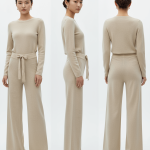 Wool blend trousers for women - back view | Avant Cashmere