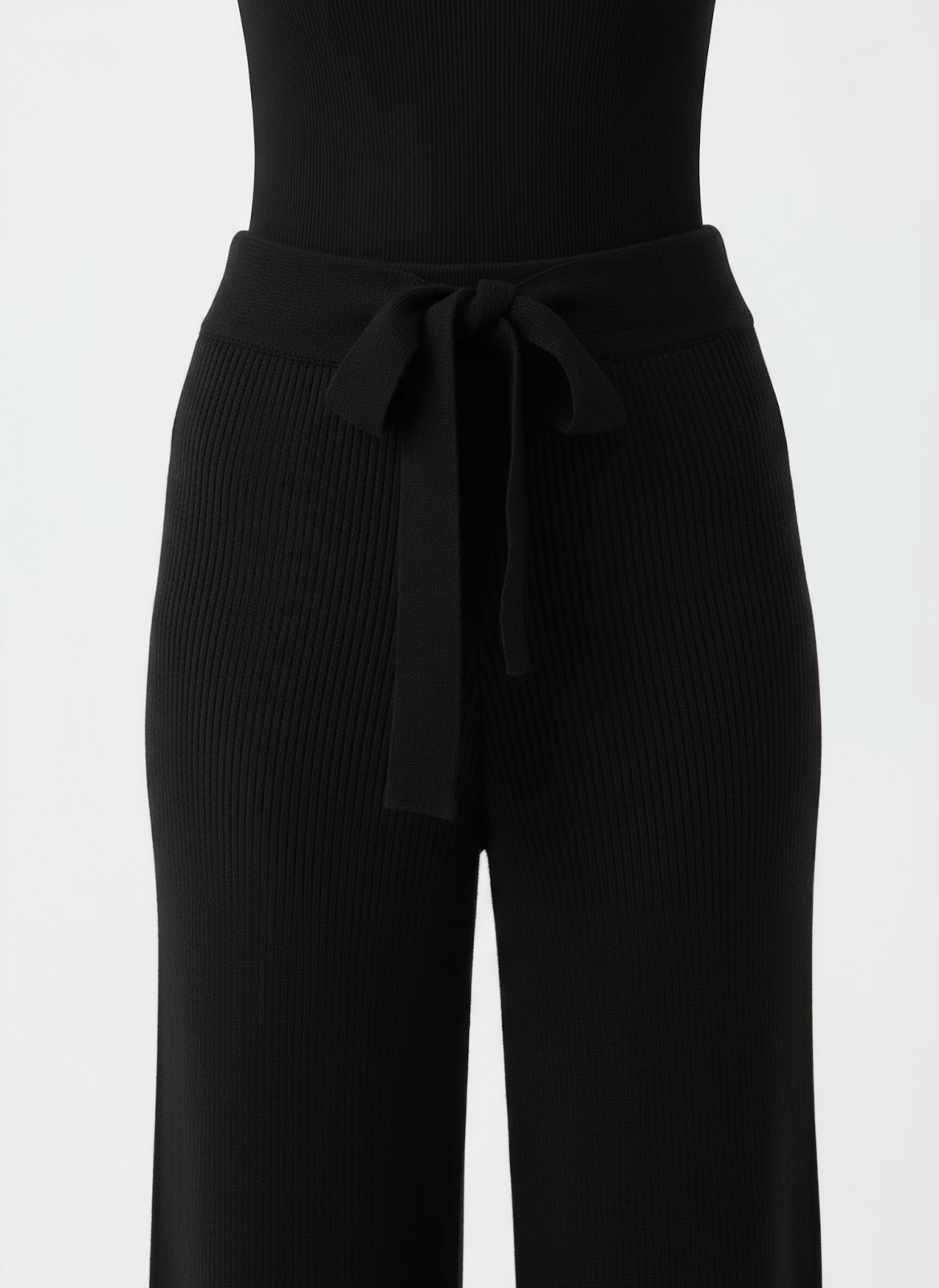 Striped wool blend trousers for women - close-up texture | Avant Cashmere