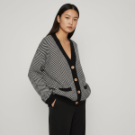 Jacquard wool blend cardigan for women - front view | Avant Cashmere