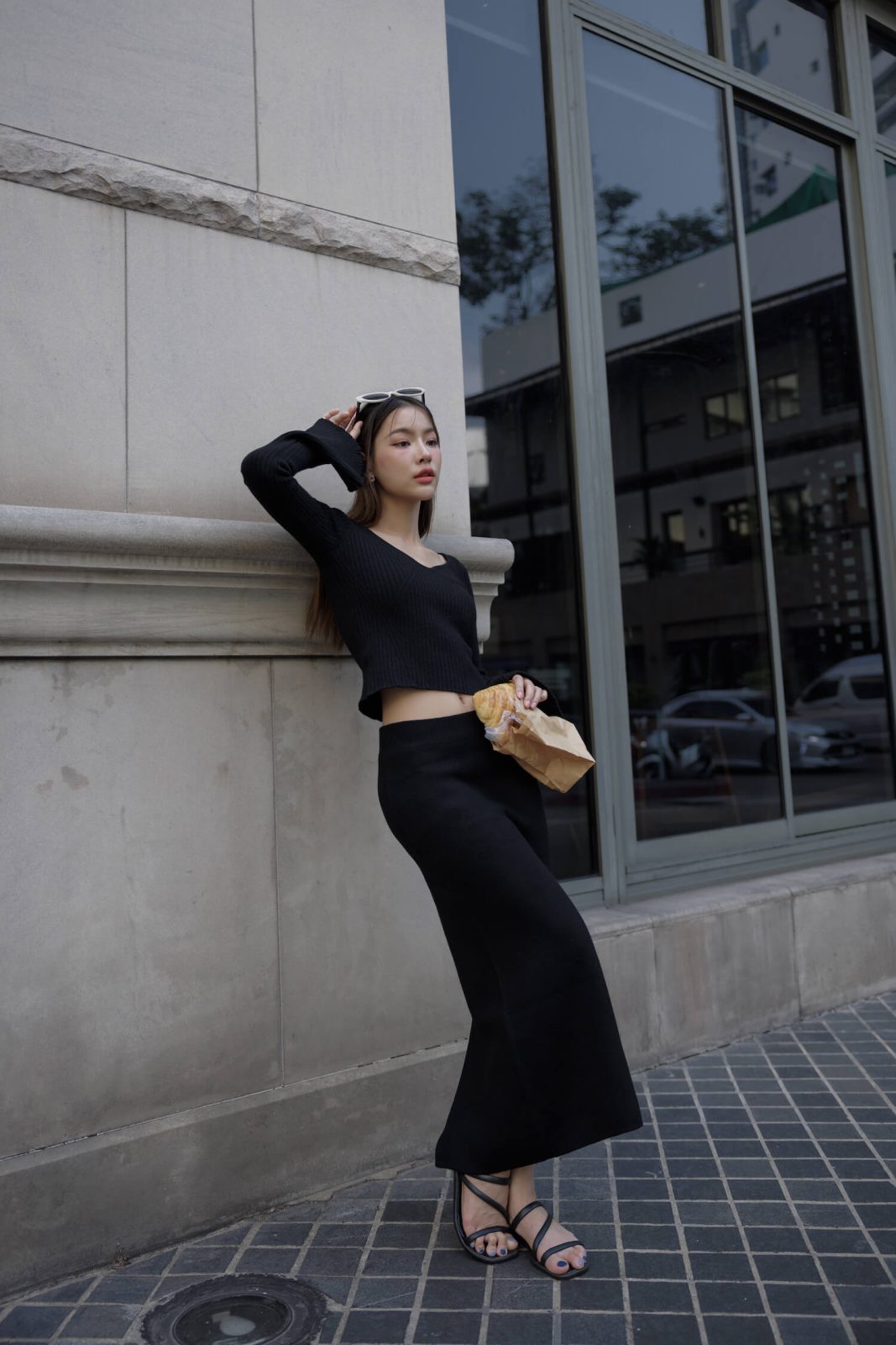 Jacquard wool blend skirt for women - detail view | Avant Cashmere