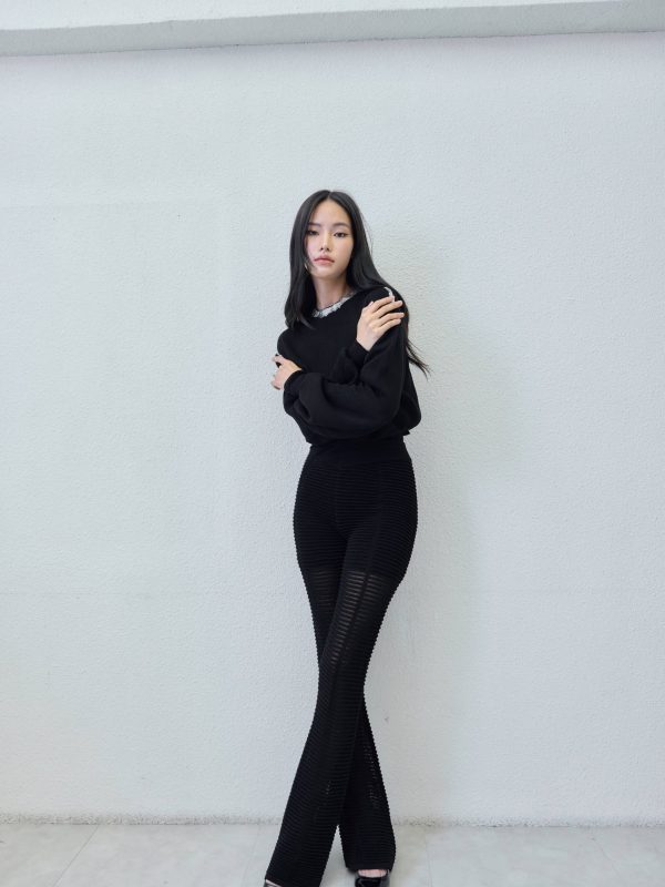 Black Trouser - back view | Avant Cashmere
