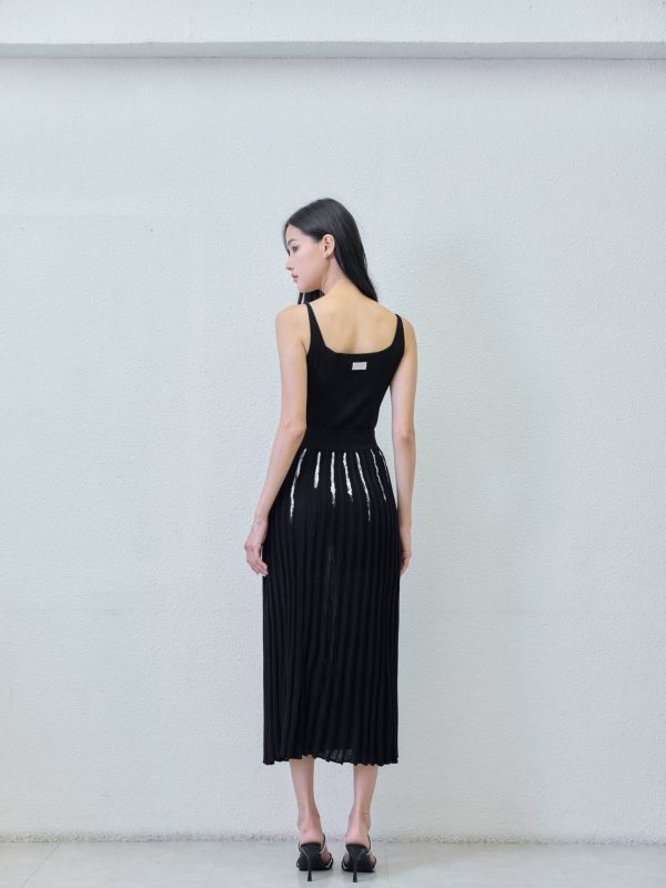 Flared skirt / foil / - side view | Avant Cashmere