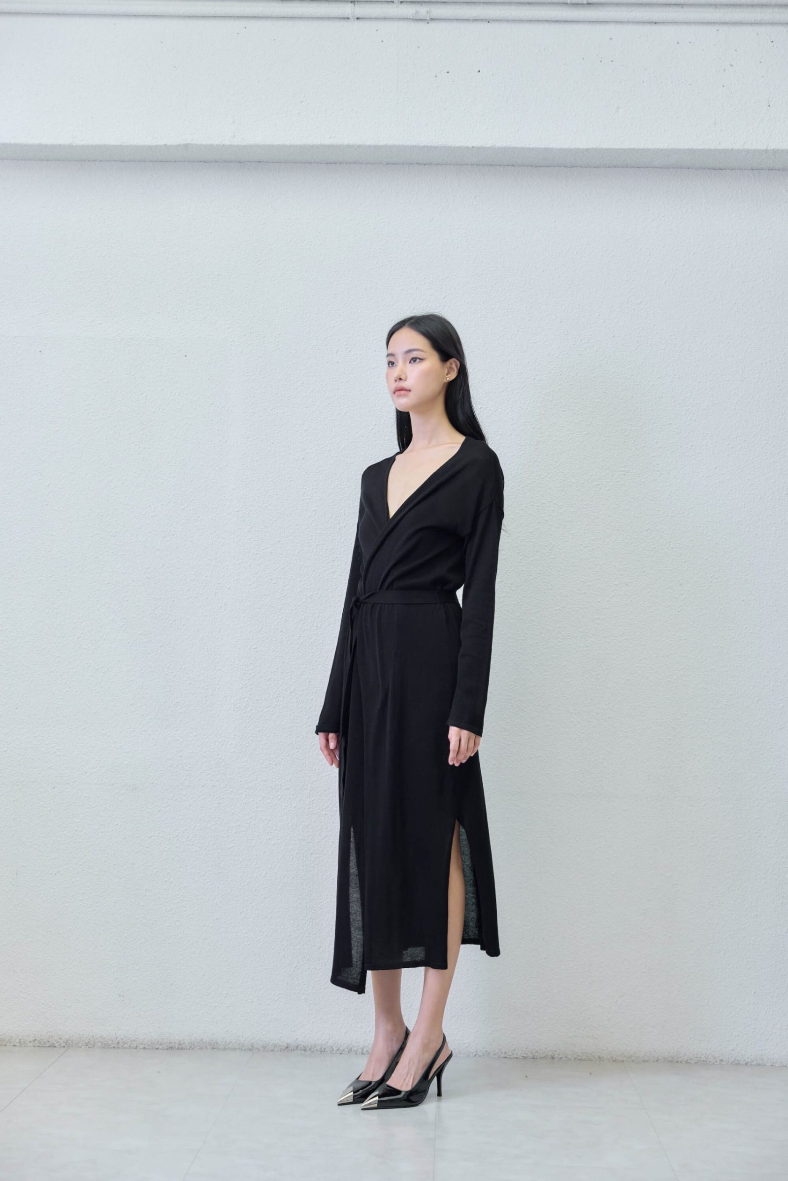 Long cardigan - back view | Avant Cashmere