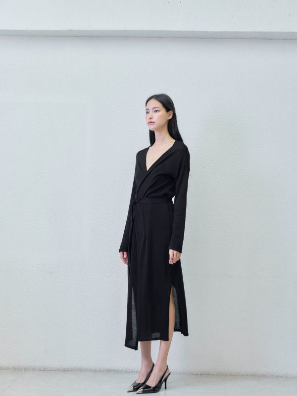 Long cardigan - back view | Avant Cashmere