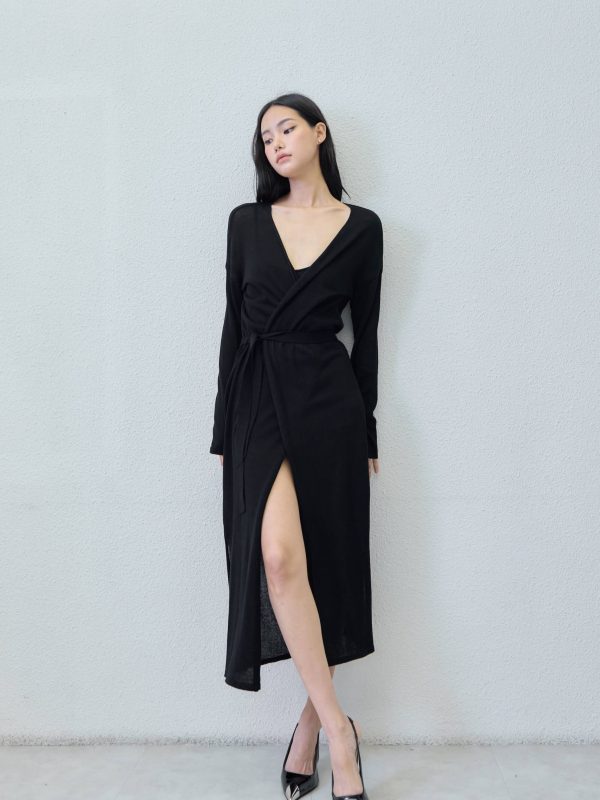 Long cardigan - side view | Avant Cashmere
