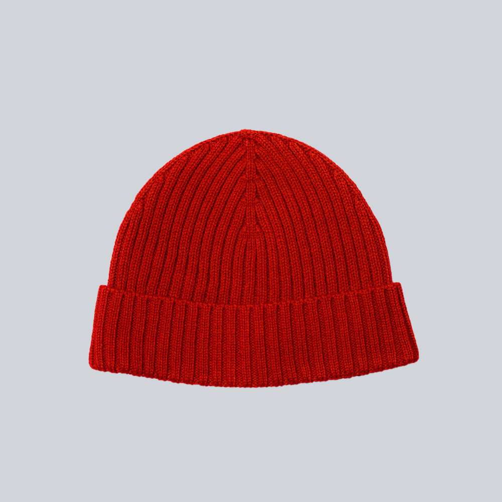 Striped 100% Mongolian cashmere hat for women - back view | Avant Cashmere
