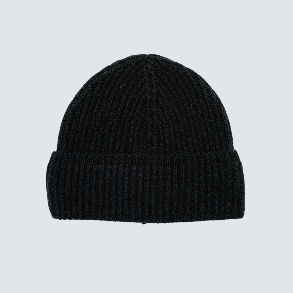 Striped wool blend hat for women - side view | Avant Cashmere