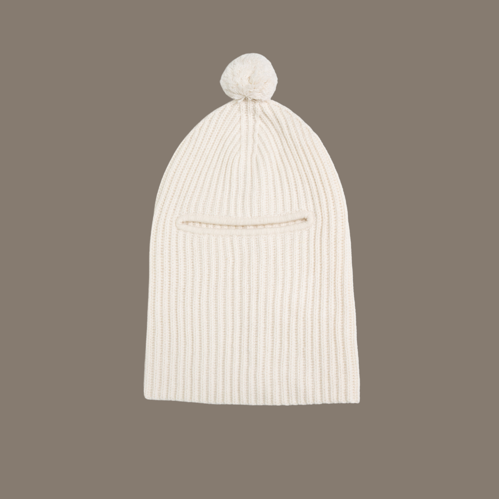 Wool blend balaclava for women - flat lay | Avant Cashmere