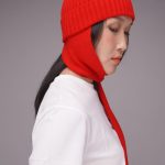 Striped wool blend hat for women - front view | Avant Cashmere