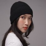 Striped wool blend hat for women - front view | Avant Cashmere
