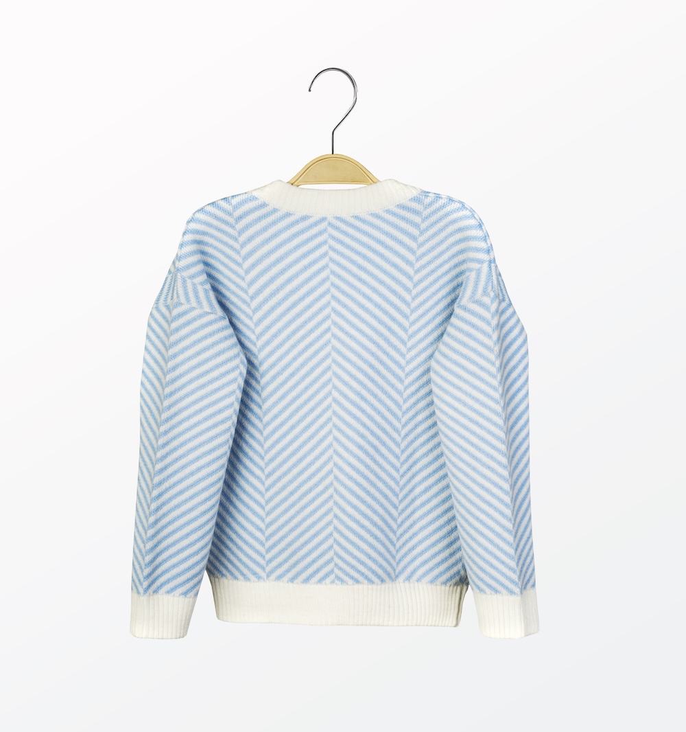 Leopard pattern wool blend cardigan for kids - back view | Avant Cashmere