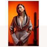 Aztec pattern wool blend jacket for women | Avant Cashmere