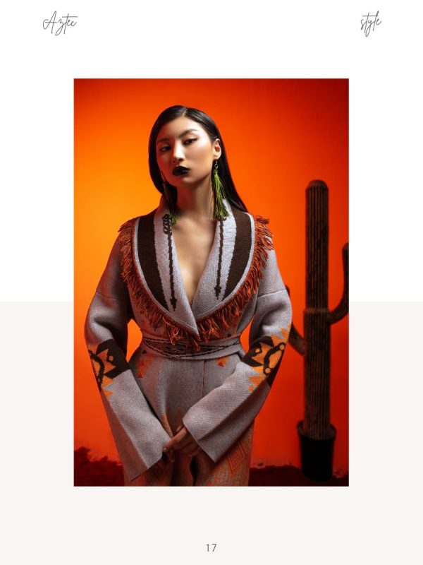 Aztec pattern wool blend jacket for women | Avant Cashmere
