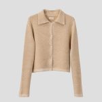 Geometric pattern wool blend cardigan for women - styled look | Avant Cashmere