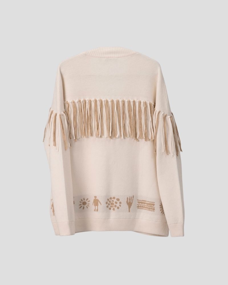 Aztec pattern wool blend for women - lifestyle | Avant Cashmere
