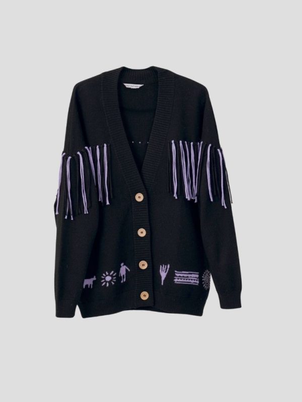 Aztec pattern wool blend for women - back view | Avant Cashmere