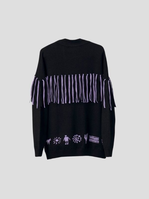 Aztec pattern wool blend for women - detail view | Avant Cashmere