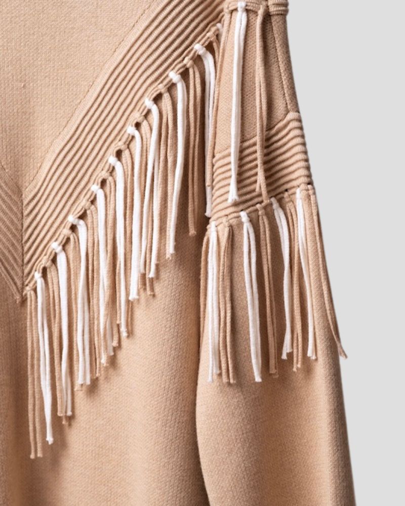 Aztec pattern wool blend cardigan for women - close-up texture | Avant Cashmere