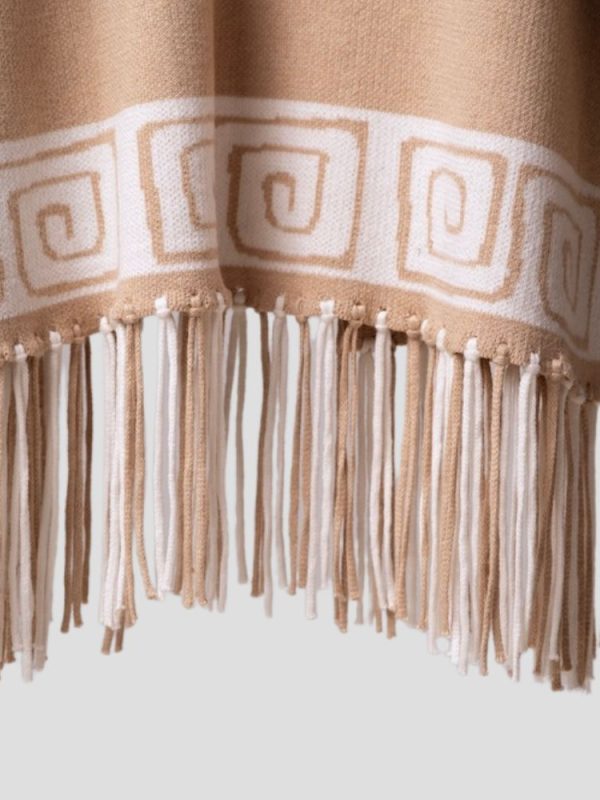 Aztec pattern wool blend cardigan for women - side view | Avant Cashmere