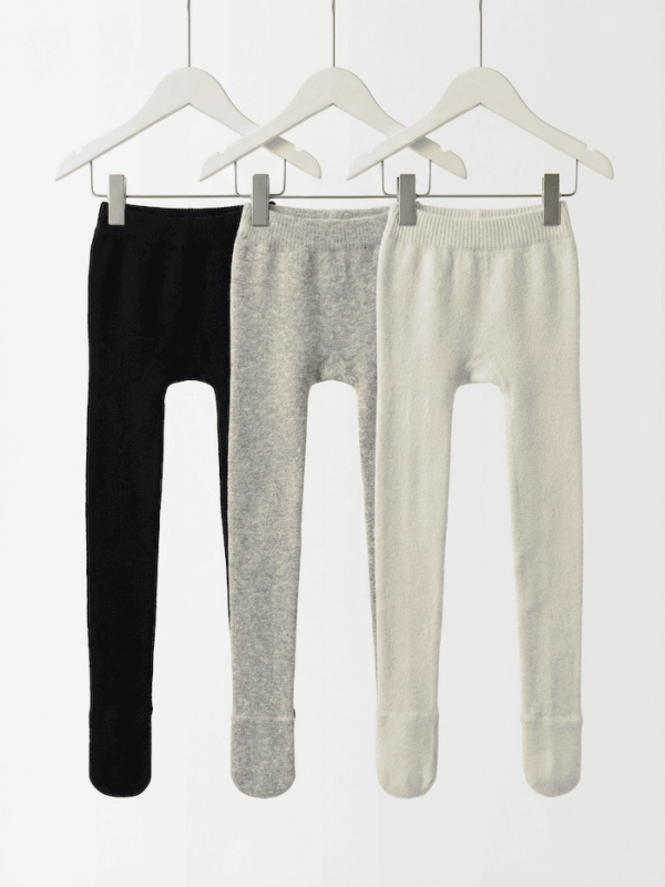 100% Mongolian cashmere tights for kids - close-up texture | Avant Cashmere