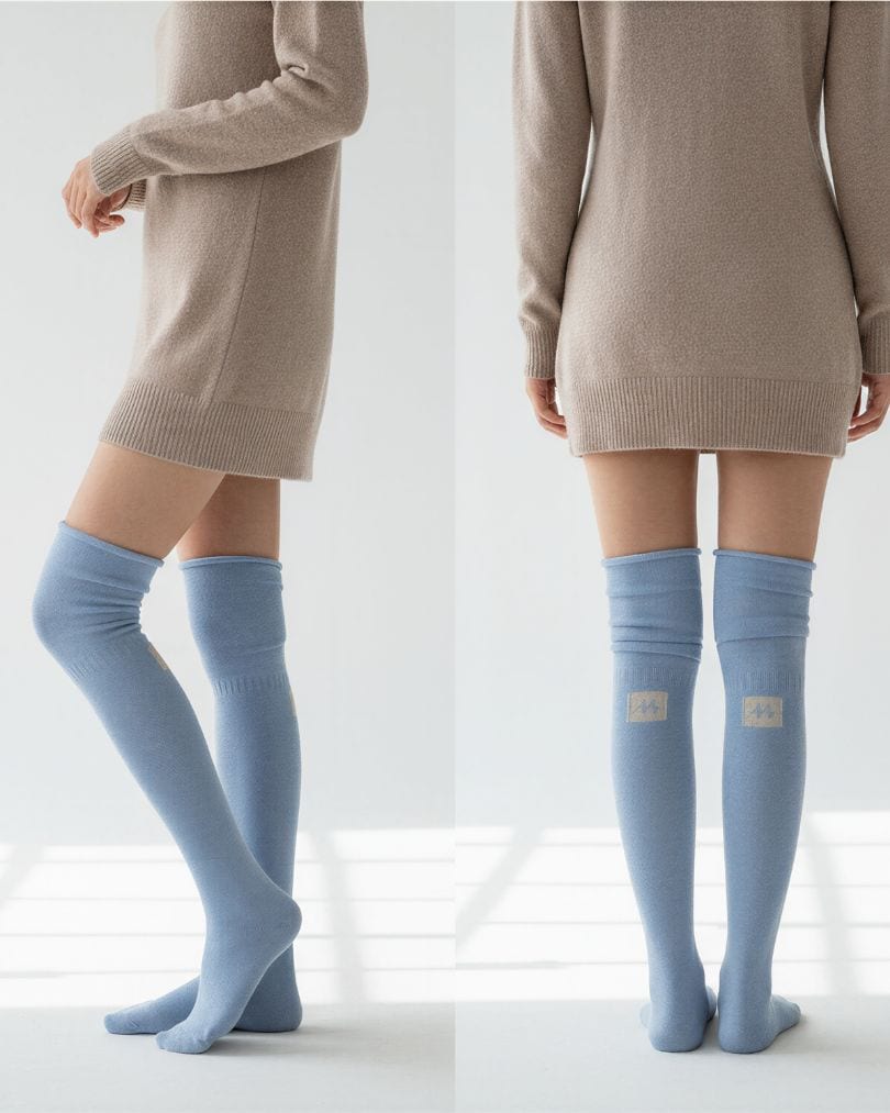 long-socks-front-avant-cashmere Wool blend socks for women - front view | Avant Cashmere
