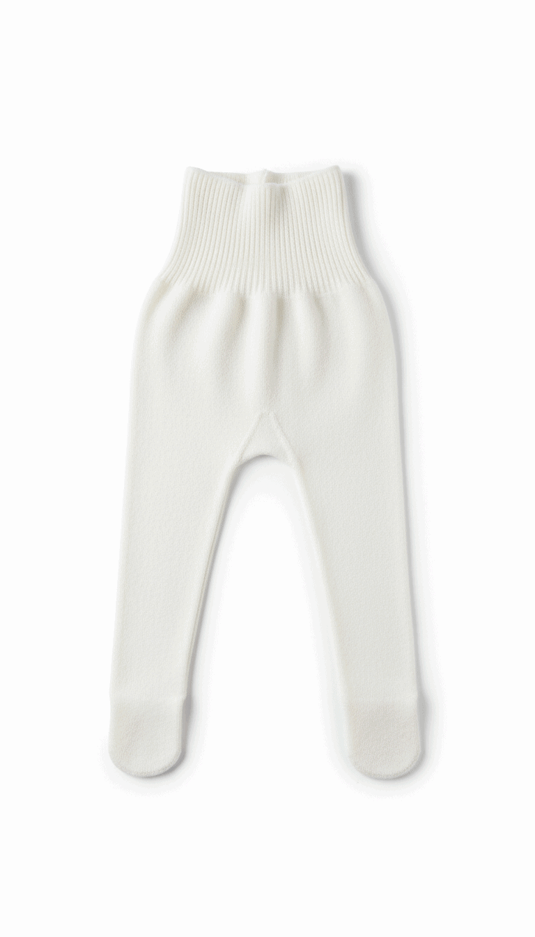 100% Mongolian cashmere tights for kids - detail view | Avant Cashmere