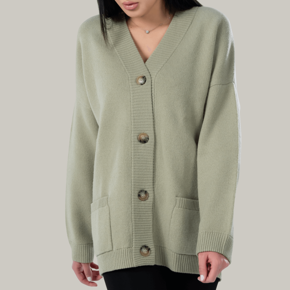 Jacquard wool blend cardigan for women - detail view | Avant Cashmere