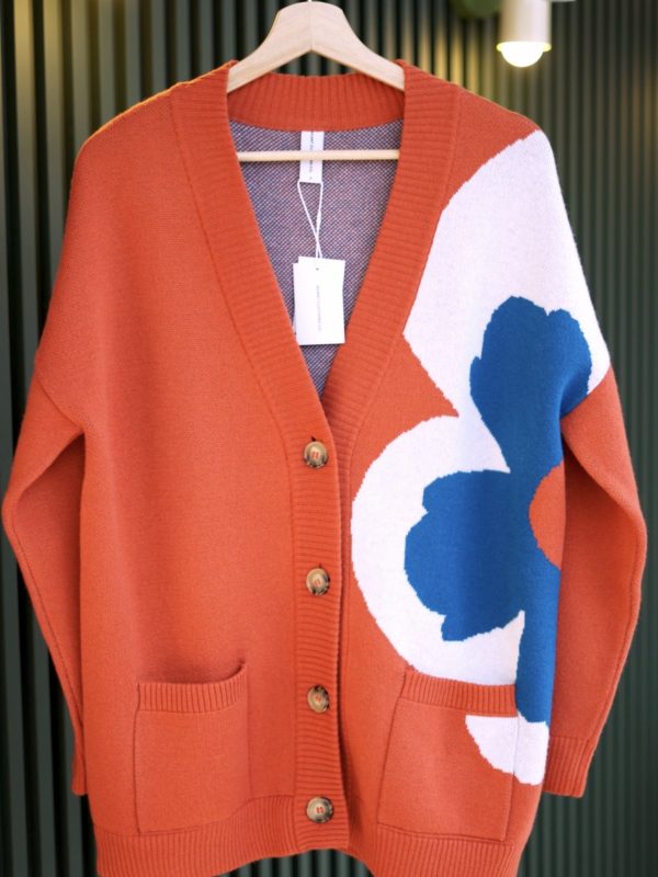 Абстракт цэцгийн хээтэй кардиган/Abstract Bloom Wool Cardigan - Image 2